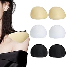 3 Pairs Sponge Padded Shoulder Straps Clothes Stitching Sponge Padded Shoulder Straps for Stitching for T-Shirts, Pullovers and Jackets, Reinforced Dress Straps in Black, White and Leather