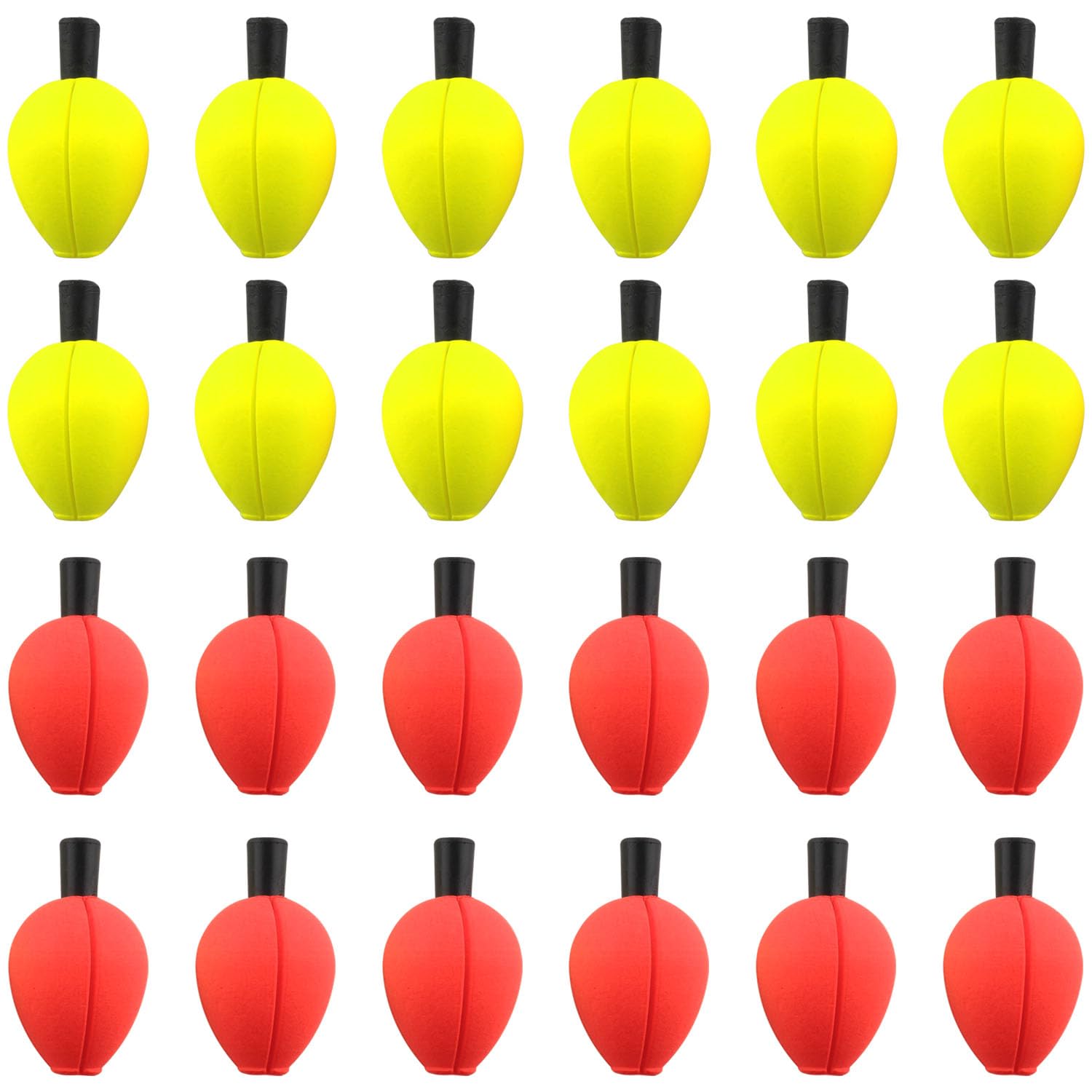 WHYHKJ 24PCS (Red x 12PCS+Yellow x 12PCS) Fishing Floating Trout Floots Floating Indicators for Trout Offshore Saltwater Fishing Float
