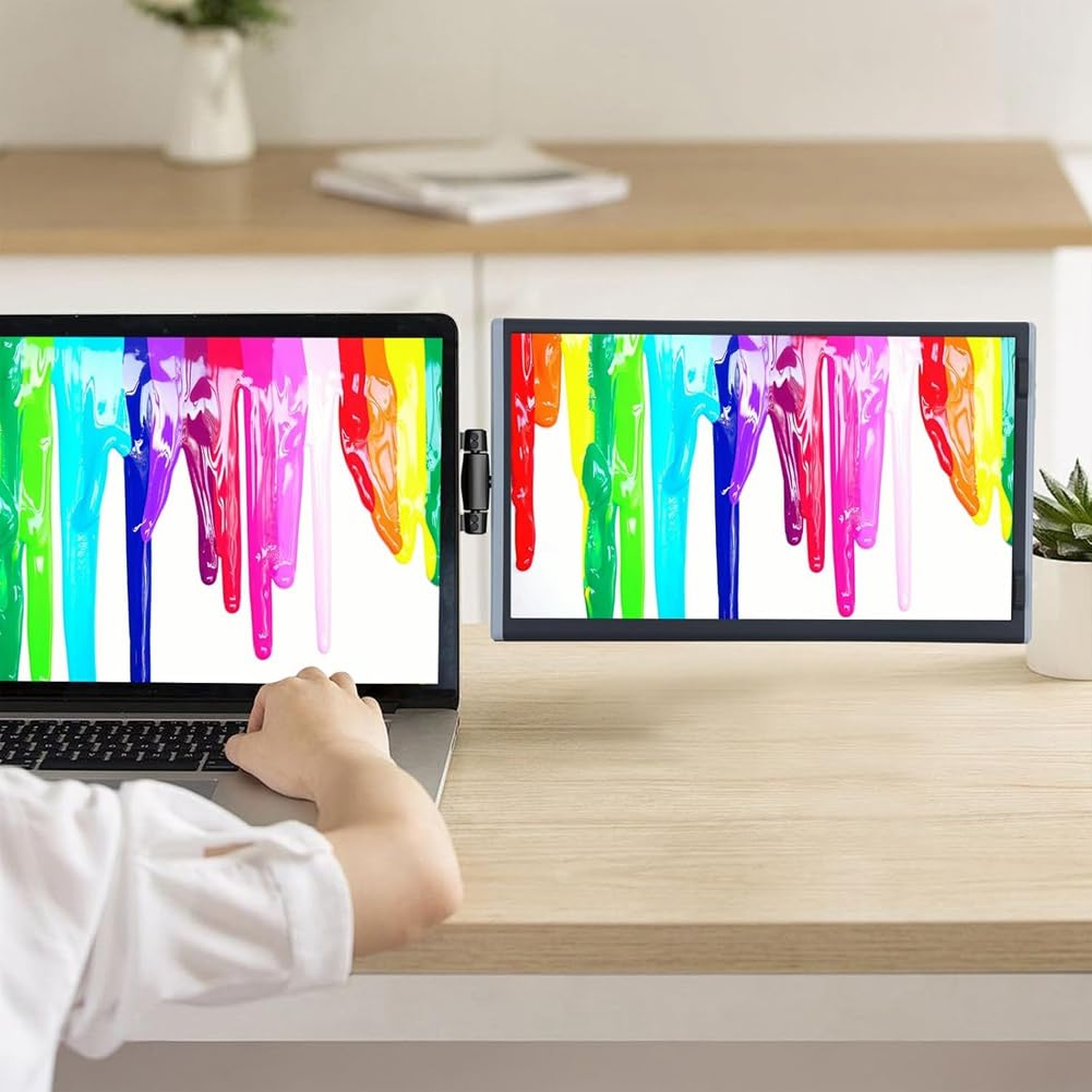 Monitor Portatile/Estensore per Schermo Portatile EM1412 da 14,1 Pollici per Laptop e Notebook