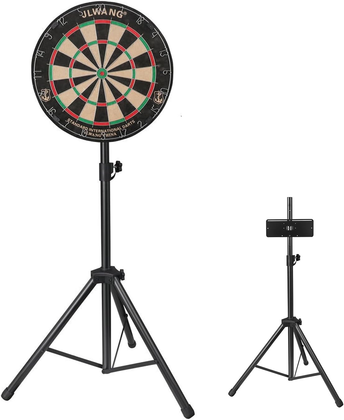 Zunate Stainless Steel Board Stand - Heavy Duty Dartboard Tripod Stand, 122‑200cm Adjustable Height Suitable for Sisal & Electronic Dartboards, 4.4 KG