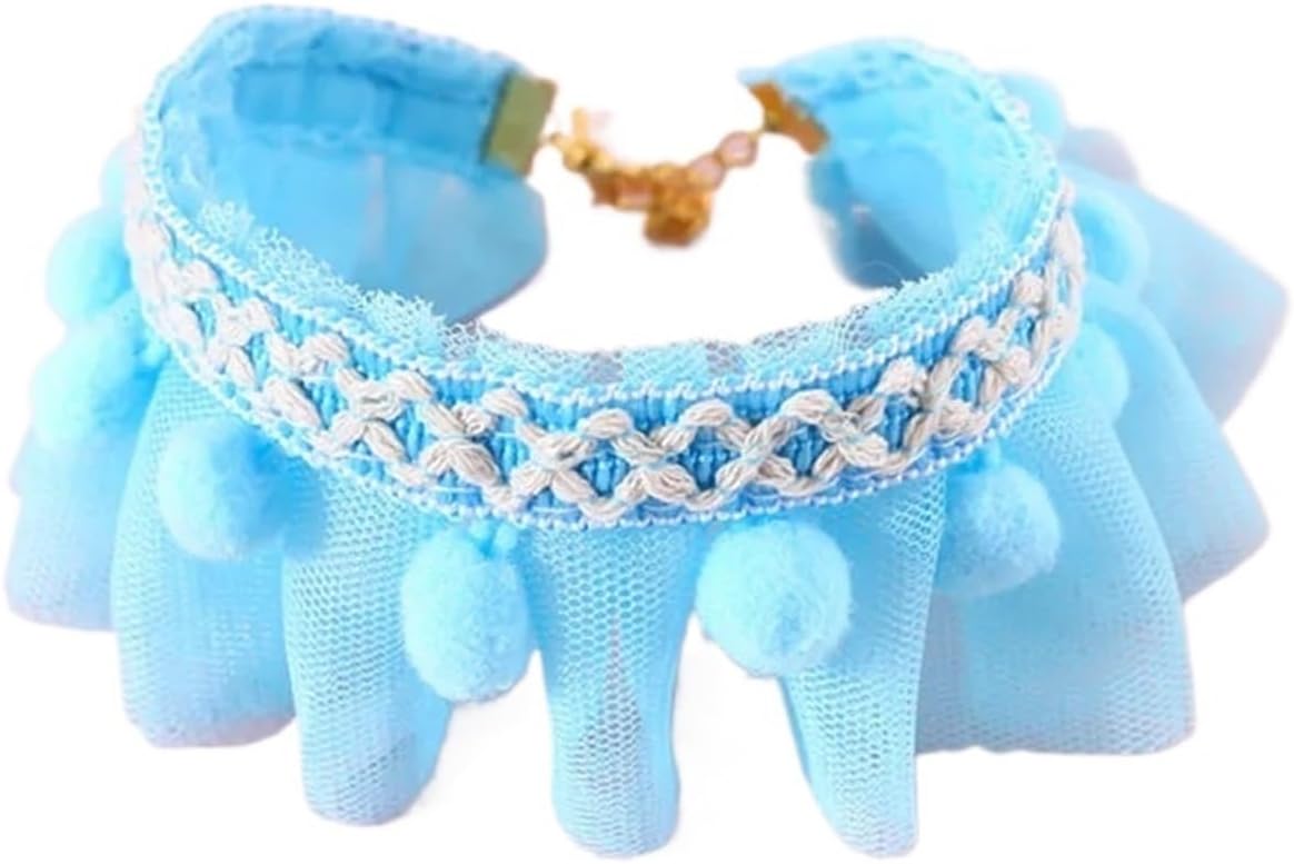 Cat Dog Collar Pet Cat Accessories Cute Princess Bibs Necklace Adjustable Scarf Lace Collar for Kitten Chihuahua Puppy Dog Neck Strap(Color1,S Neck 20-25cm)