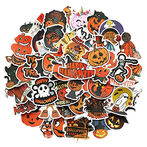 Halloween Stickers, Vinyl Water Bottle Decal Pumpkin Stickers for Cell Phones, Laptops, Skateboards, Luggage