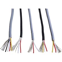 Trunking Solid 2 Meter UL2547 Shielded Signal Wire, PVC 2/3/4 Cores 2547 Headphone Cord, 24AWG/26AWG/28AWG Cable Connector Loom Color Black 4 Cores, Size 26 AWG