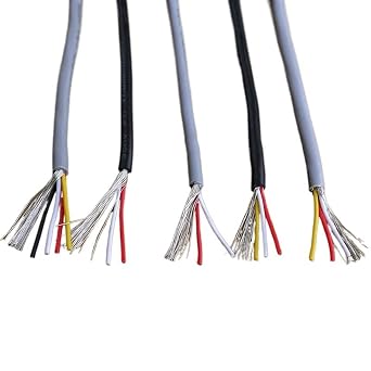 Resistance Cable 2 Meter UL2547 Shielded Signal Line, PVC 2/3/4 Core 2547 Headphone Cord, 24AWG/26AWG/28AWG Cable Outdoor Wire Color Gray 3 Cores, Size 28 AWG