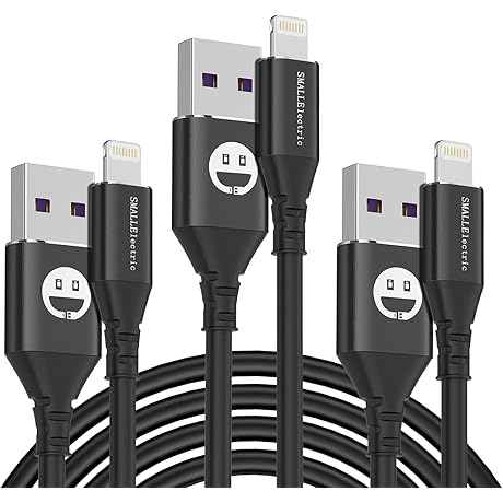 iPhone 5S Black Lightning Cable Short 1ft