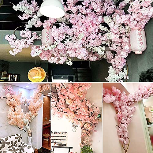Thlabe Home Decor Artificial Flower Cherry Blossom, Big Tree Fake Vines Flowers Indoor Outdoor Wedding Silk Sakura #TOP5