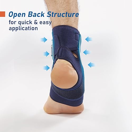 Miniatura 7 de Comforband Tobillera con correa de compresión ajustable y soportes de apoyo para esguince débil de tobillo, dolor crónico de tobillo, recuperación