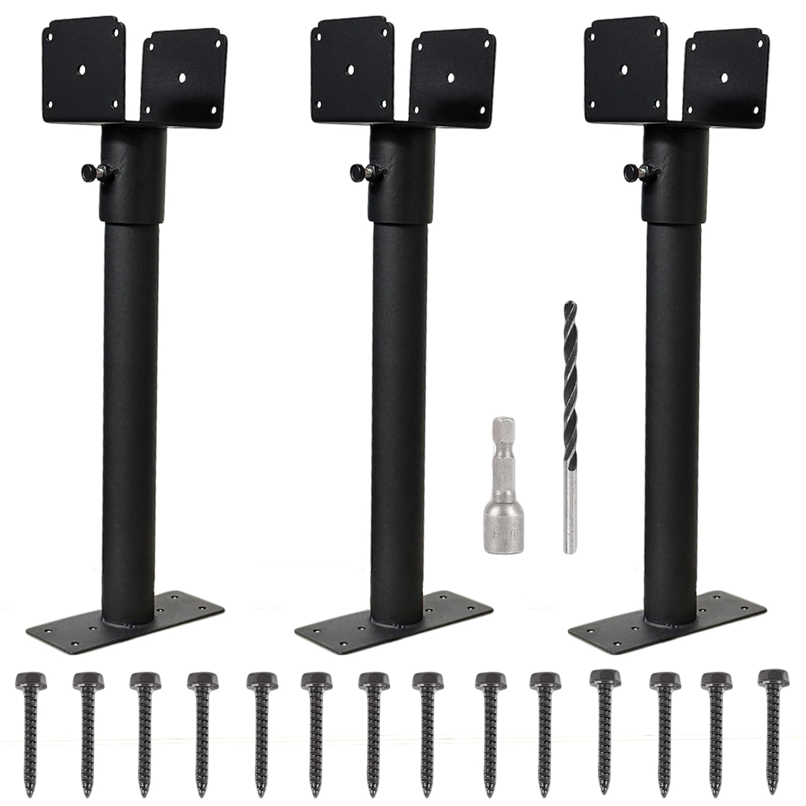 Photo 1 of SITYEUR 3 Packs Roof Riser Brackets 3.6" Adjustable Saddle Roof Riser 16.5" High Galvanized Steel Pergola Bracket