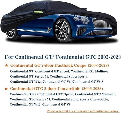 Miniatura 2 de SjYsXm Funda de coche compatible con Bentley Continental GTContinental GTC 2003-2023, cubierta impermeable para todo tipo de clima, para Continental