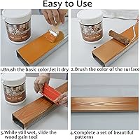 Vista 6 de Wood Graining Tool Set, 6pcs 7" Fake Wood Grain Roller Painting Tool with Handle DIY Rubber Graining Tool Paint Look Like Wood for Wall Room Art