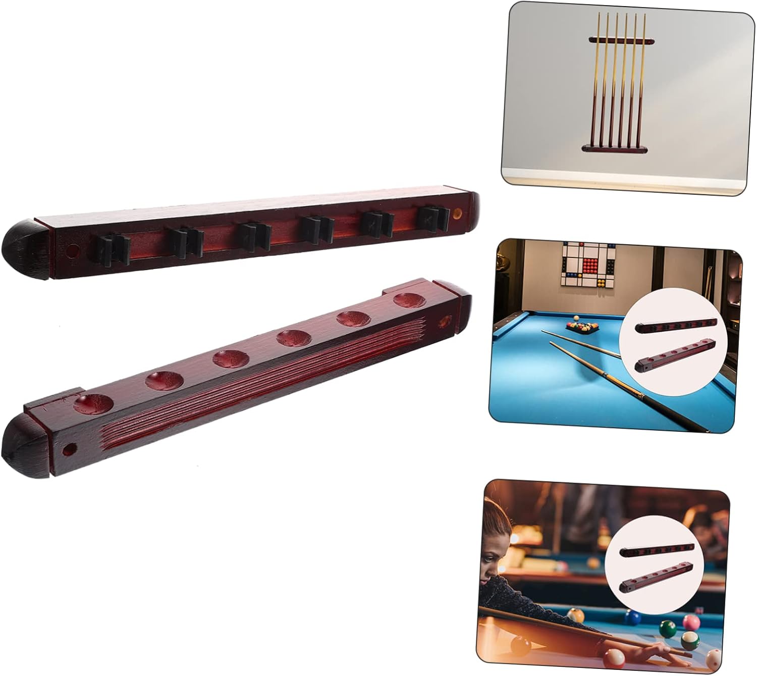 1set Delicate Holder Wall-mounted Rack for Cues Billiards Storage Stand Space-saving Pole Display for Billiard Enthusiasts and Fishing Rods