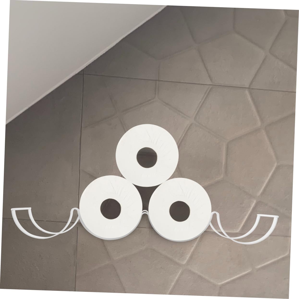 3-Tier Toilet Paper Holder Wall-Mounted Stylish Modern Design Sturdy Metal for Bathroom and Kitchen Storage Space-Saving Tissue Organizer