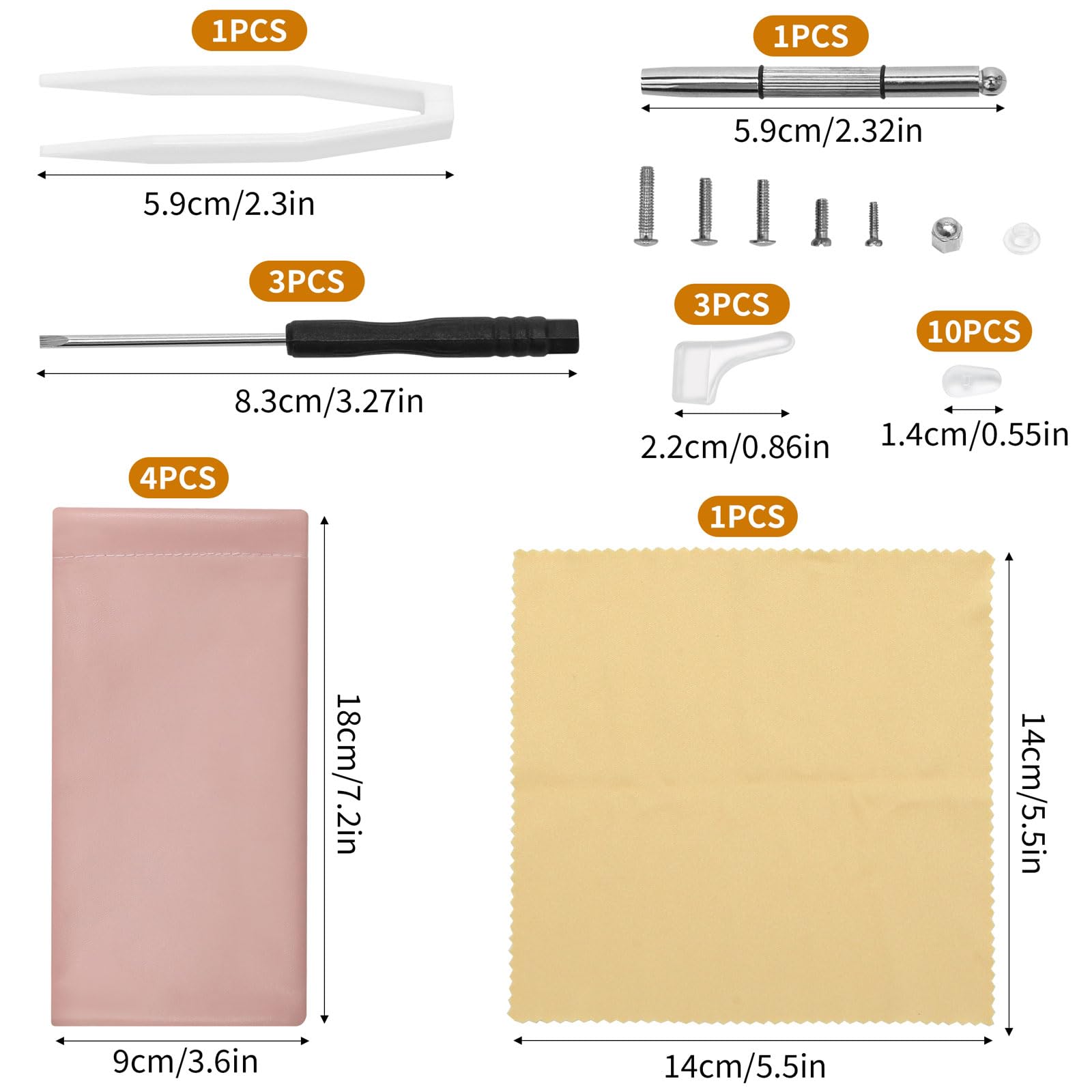 1000 Pcs Glasses Repair Kit, Spectacle Repair Kit Screws with Pliers, Sunglasses Repair Kit with 4 Pcs Leather Glasses Case - Image 2