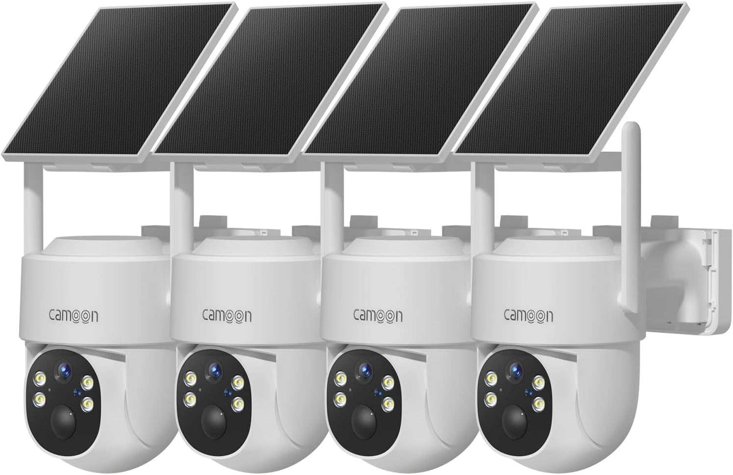 2K Solar Security Cameras Wireless Outdoor, 5/2.4Ghz WiFi Cameras for Home Security, Color Night Vision, Human Detection, Two-Way Audio, SD/Cloud Storage(4 Camera)