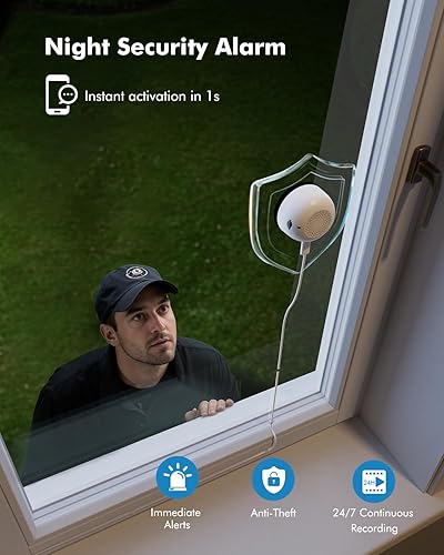 Miniatura 10 de Cámara de seguridad de ventana 2K de 3 MP, 5G y 2.4 GHz, WiFi para interiores, para seguridad en el hogar, con visión nocturna a color Starlight,