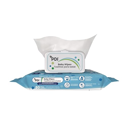 Miniatura 5 de PDI Toallitas para bebé, hipoalergénicas, seguras para eccemas, sin fragancia, toallitas a base de plantas, tapa abatible, 12 paquetes de 80