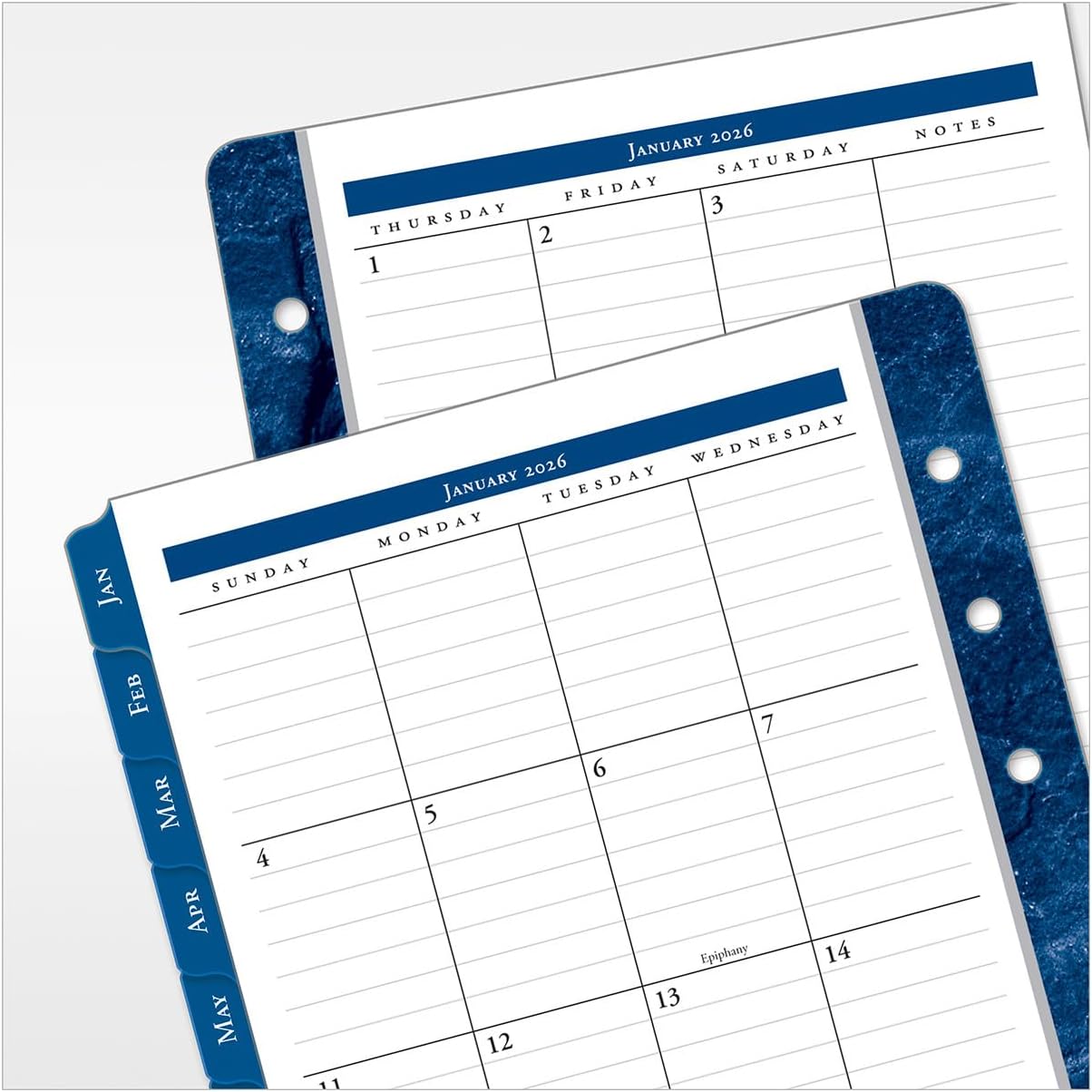 FranklinCovey - Monticello Planner Refill | Two Pages Per Day Ring-Bound (Compact, Jan 2026 - Dec 2026)