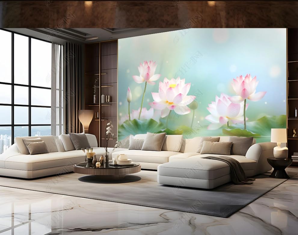 Papier Peint Panoramique Lotus Idéal pour Décoration Salon Zen