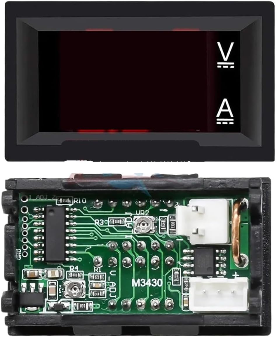 1PCS Digital Voltmeter 10A 0.28 Inch Dual LED(6-120V Red Blue)