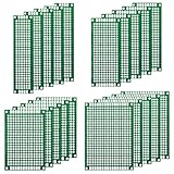 ユニバーサル基板 基盤 2サイズから選択可能 20個セット 2x8/3x7/4x6/5x7CM 各5個ずつ 両面スズメッキ 電子工作用 実験プレート DIYはんだ付け 電子回路基板 2.54mmピッチ フリー基板セット (20個セット)