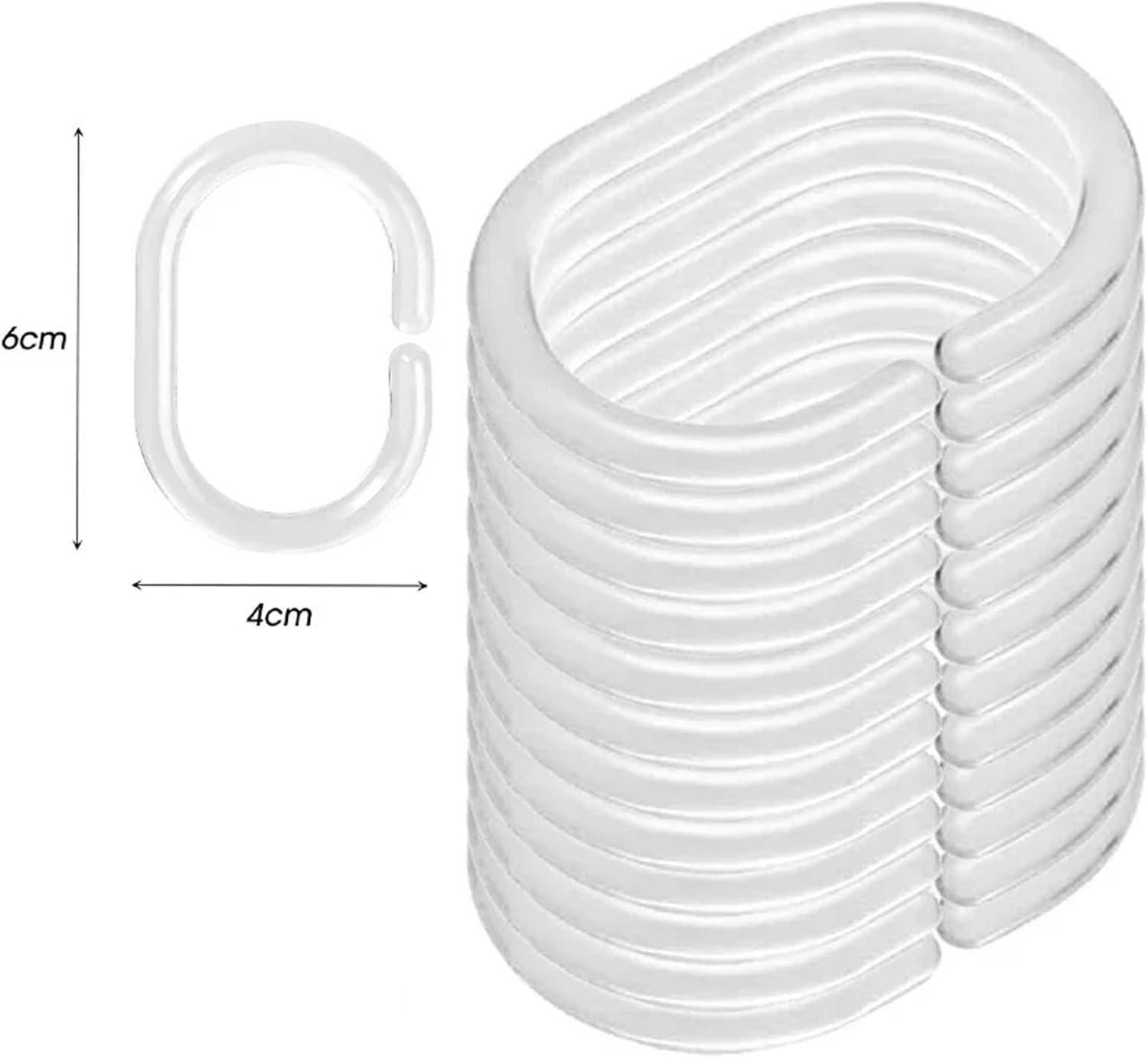 Pinch Pleat Curtain Hooks Transparent Shower Curtain Ring C Type Hook Hanger Reusable Bathroom Hooks Clip Accessories(150PCS)