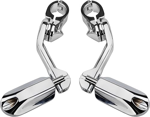 Miniatura 3 de Estriberas de carretera en ángulo de 1.25 pulgadas de largo para motocicleta, reposapiés ajustables con abrazaderas kit de soportes compatible con