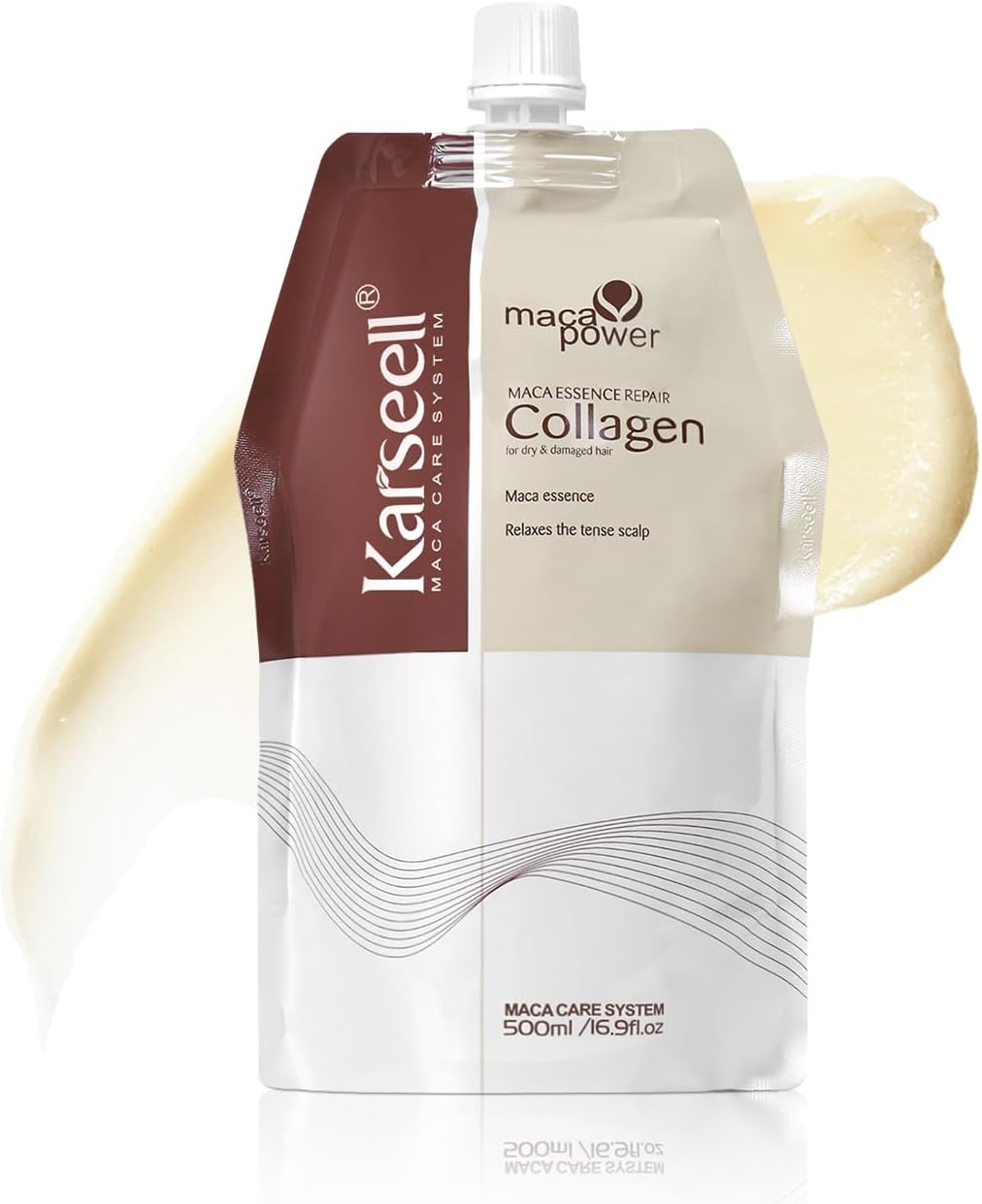 Karseell Collagen Hair Mask Refill Pack for Dry Damaged Hair, 500ml