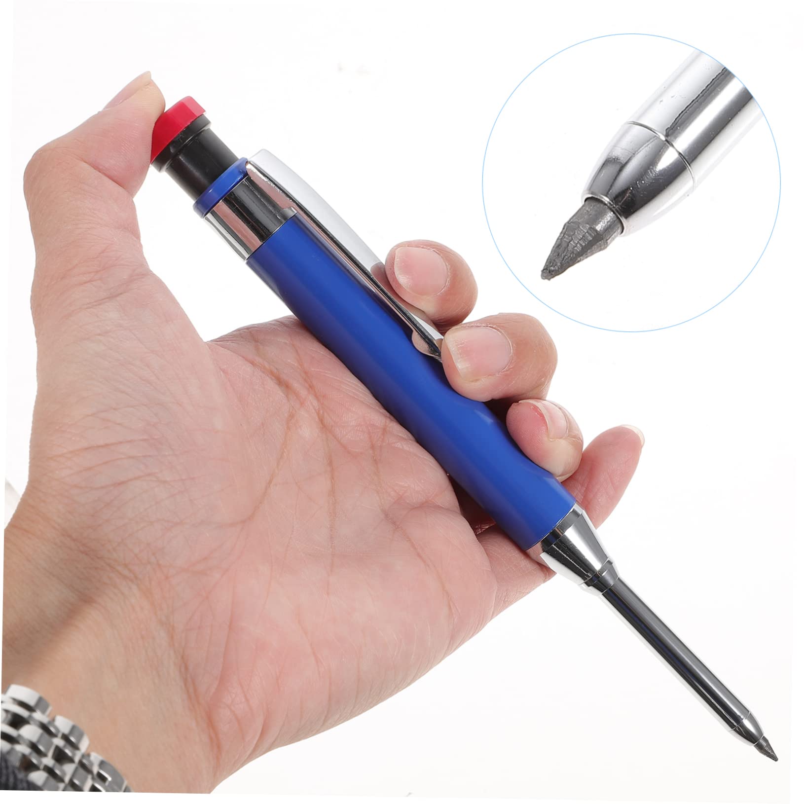 3 Ensembles Crayon Mécanique Profond avec Recharges pour Menuiserie Crayon de Chantier avec Couleurs de Mine pour Marquage sur Surfaces