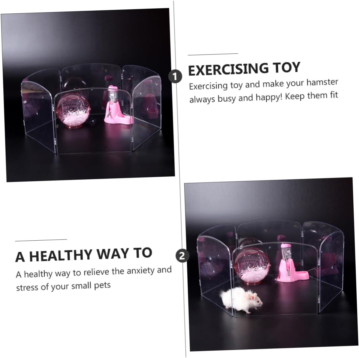 Portable Hamster Enclosure Transparent Plastic Pet Playpen Fence Indoor Outdoor Small Animal Cage Playground for Guinea Pigs Rabbits Turtles and Reptiles