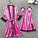 Women's 4pcs Lace Satin Pajamas Sexy Robes Sets Cami Shorts Silk Matching Sleepwear Summer Fashion Soft Pjs Outfits