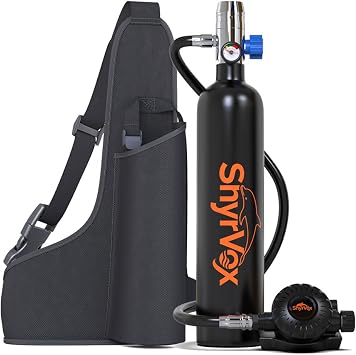 Portable Scuba Tank Lung Tank Diving Tank,1L Mini Aluminum Tank,3000 PSI,15-20 Minute Dive Time for Snorkeling Pool Training Emergency Air Supply