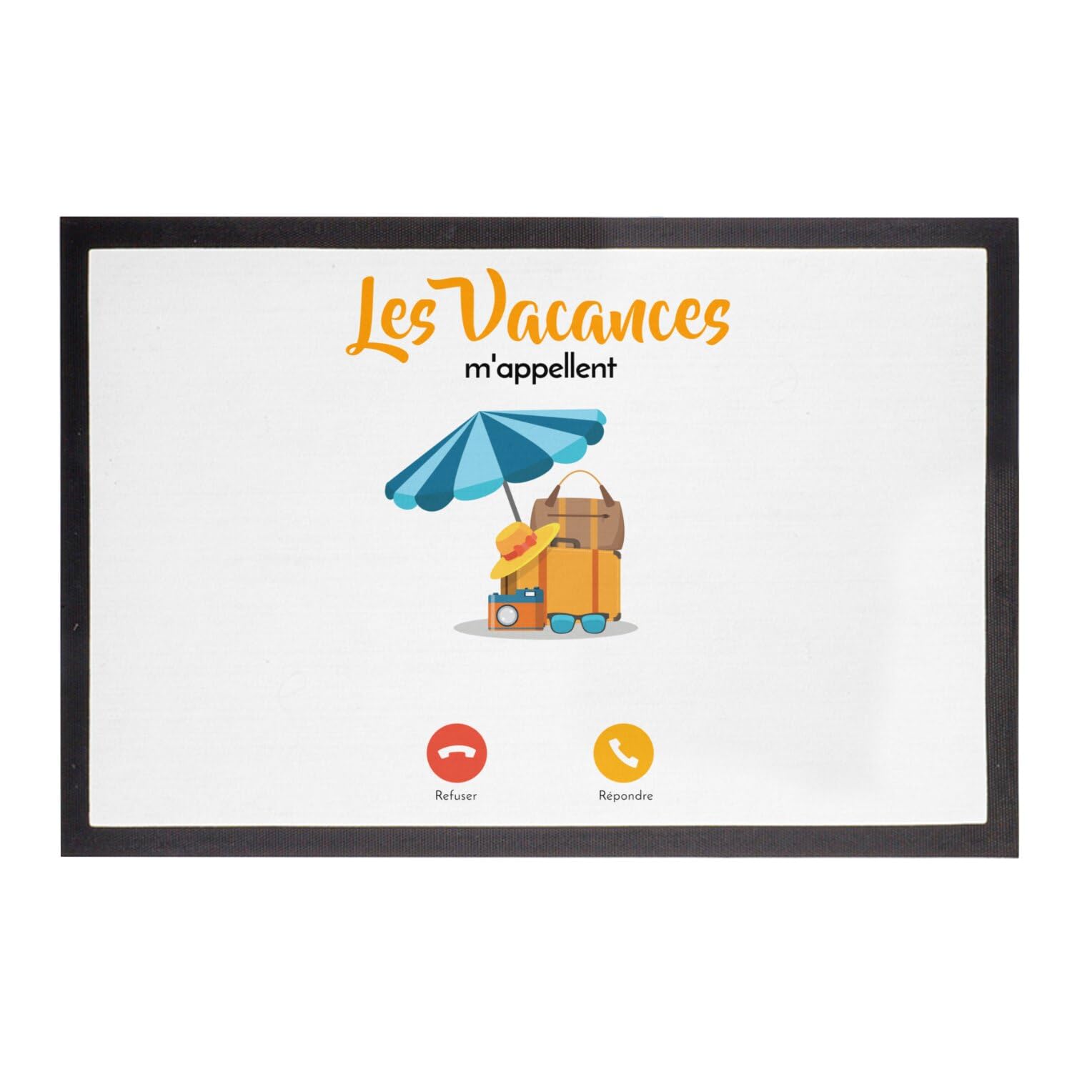 Paillasson blanc été 60x40cm pour stopper la poussière de façon esthétique