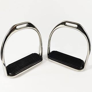 Locci Safety Stirrups, 18/8 Stainless Steel Western Stirrups for Saddle English, Horse Stirrups 2 PCS (Stainless-Steel)