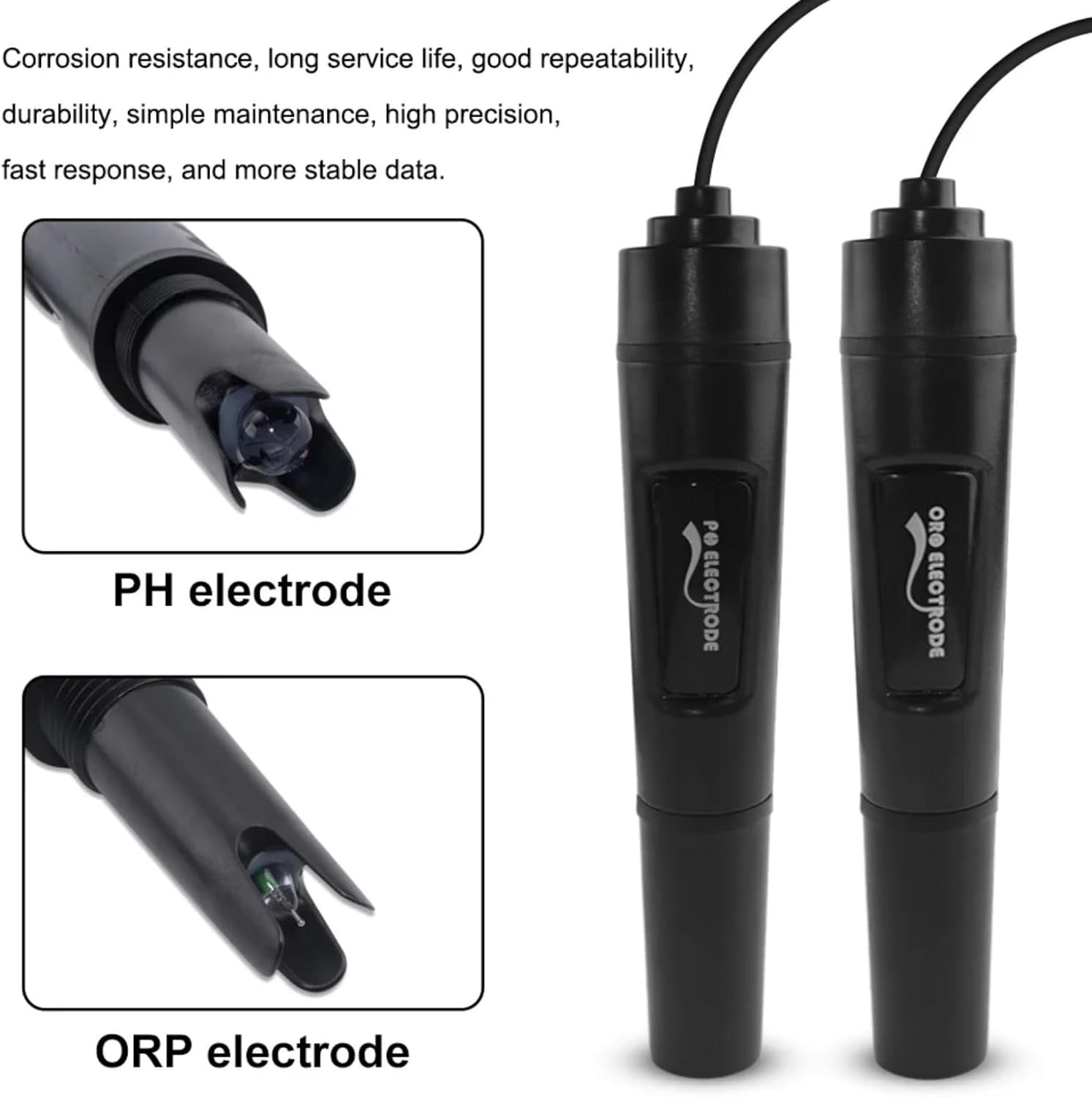 GOYOJO Digital 2-in-1 pH and ORP Controller with Relay Output for Aquariums, Hydroponics, and Swimming Pools - Dual Electrodes, Wide Measuring Range, CE and RoHs Certified
