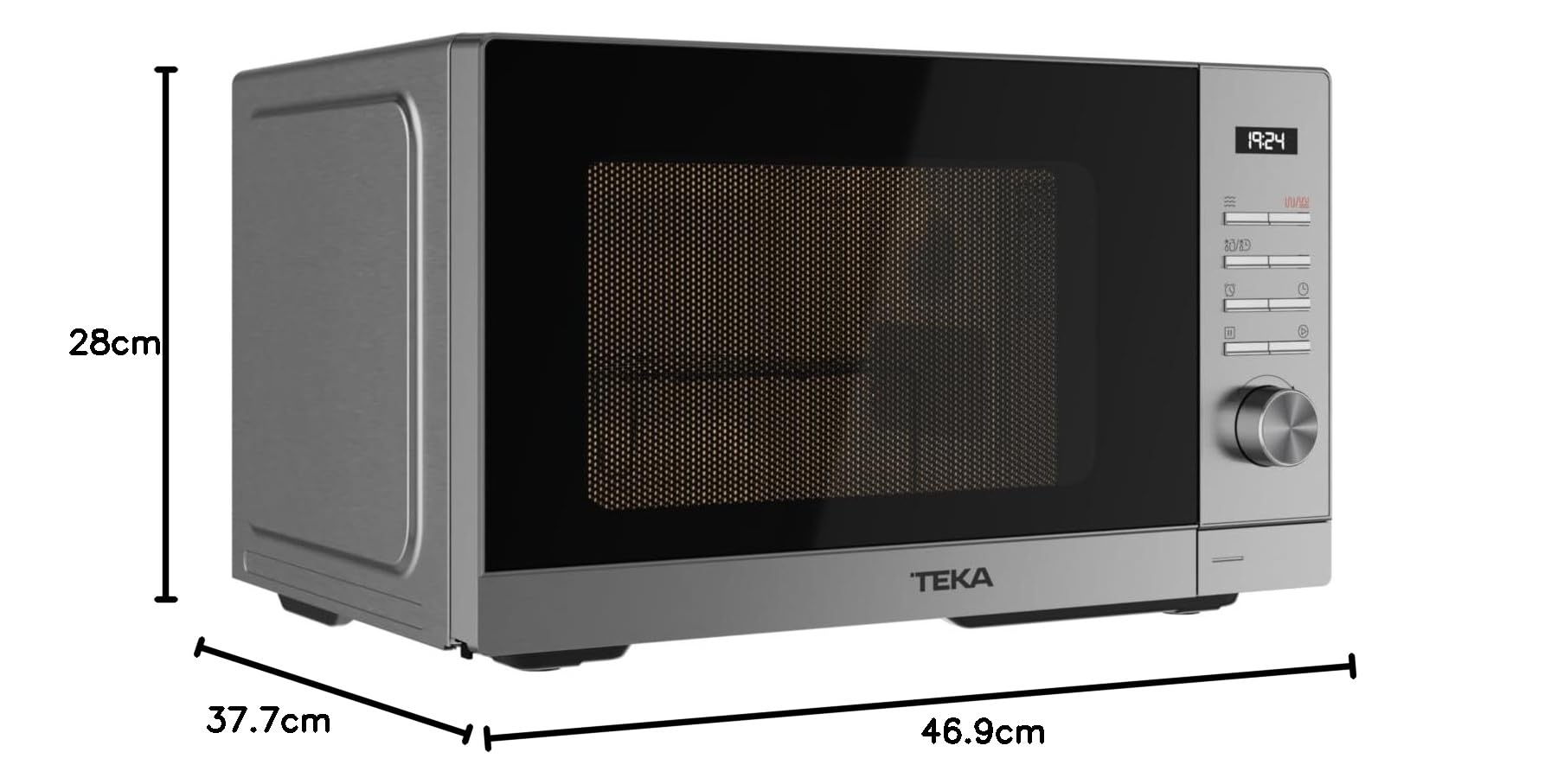 TEKA Microondas de Libre Instalación con Grill, Capacidad 25 L, 5 Niveles de Potencia, 900 W, Interior Pintado, Modelo MWE FS25 G SS