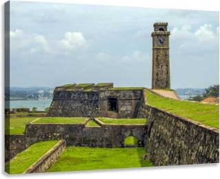 BGTY FTGHRF Canvas Wall Art Decor for Living Room Bedroom Clock tower Dutch fort Galle Sri Lanka Prints Pictures Paintings Bathroom Kitchen Office Home Decoration Artwork 24x32