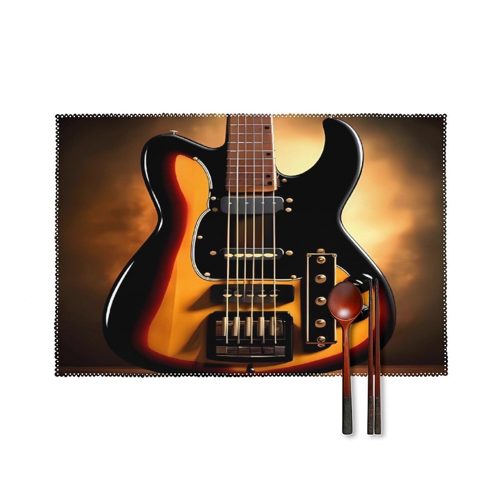 Fodpand Style Instrumental Guitar Placemats Set Of 4 Place Mats Table Mats