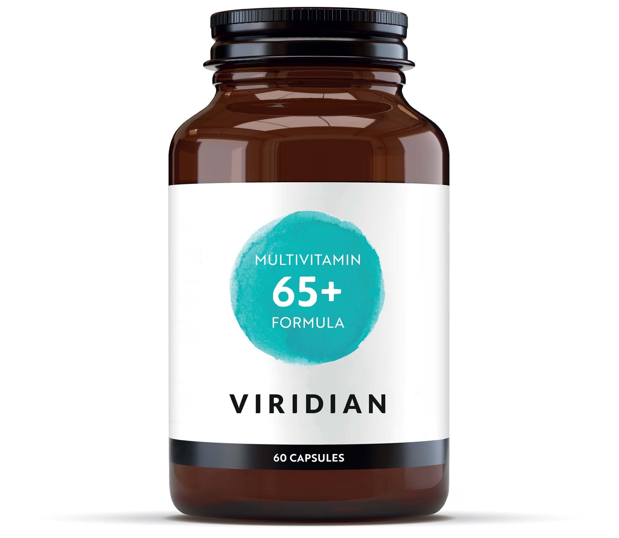 Viridian - 65+ Formula Multivitamin - 60 Veg Caps | Multivitamin Specifically Formulated for Age 65+ | with Digestive Enzymes & Betaine HCl | B Vitamins | Nutritionist Formulated