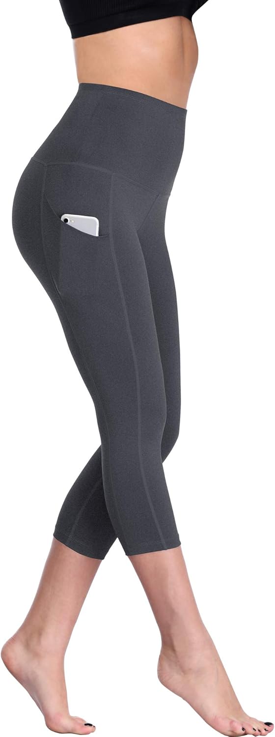 NELEUS Women's Tummy Control High Waist Capri Running Leggings Yoga Pants with Pocket - Image 3