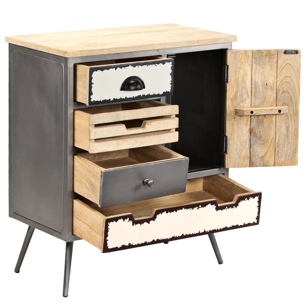 Credenza in legno massiccio di mango, 65 x 33 x 76 cm