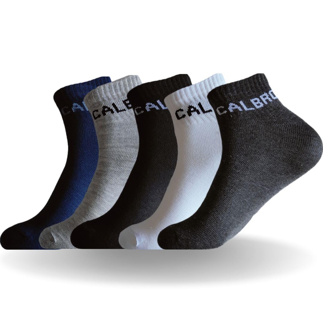 calbro Ankle Socks for Men Cotton Combo Pack - Cushioned Sports Athletic Casual Formal Wear, Multicolor Black Navy White Charcoal & Light Grey, Comfortable Winter Summer College School-picture-53
