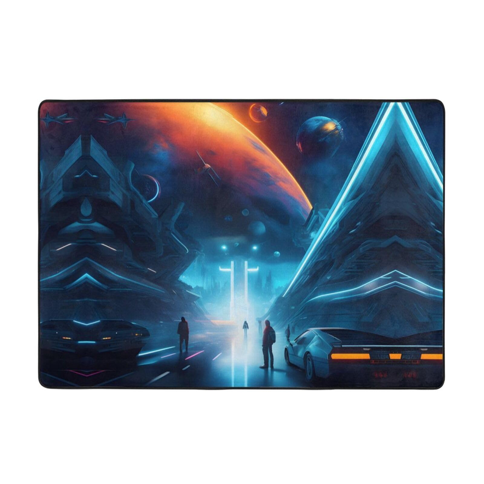 Grand tapis science fiction en flanelle douce haute densité