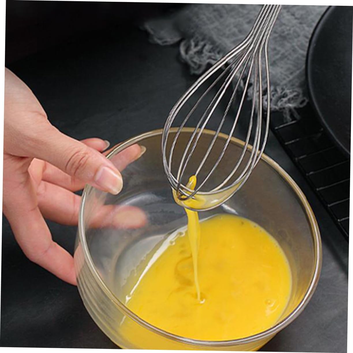 Hemobllo 2sets Hand Whisk Mixer Ergonomic Non Slip Handle for Cooking and Baking Lightweight Eggbeater and Egg Splitter for Blending Mixing and Beating 2pcs*2