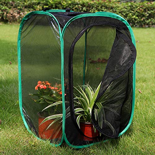 Image of RESTCLOUD Insect and Butterfly Habitat Cage Pop-up 23.6 Inches Tall | Butterfly Terrarium, Enclosure, Tight Mesh