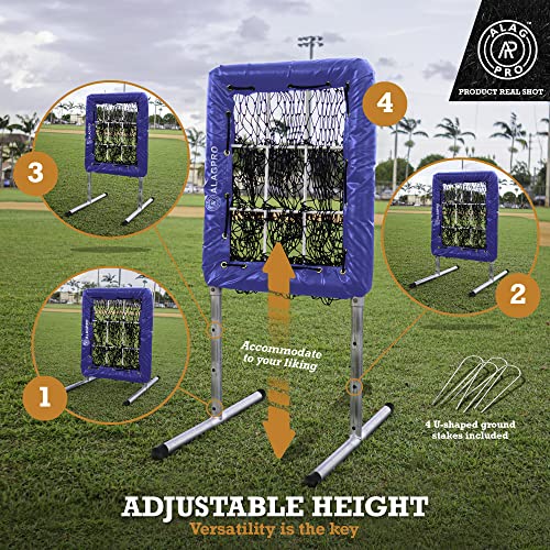 Alagpro Pocket Pitching Net 9 Hole Pitching Target Strike Zone For Baseball & Softball Pitchers - Best Pitching Aid For Improve Accuracy, Pitcher Training Equipment + 3 Weighted Practice Balls #TOP3