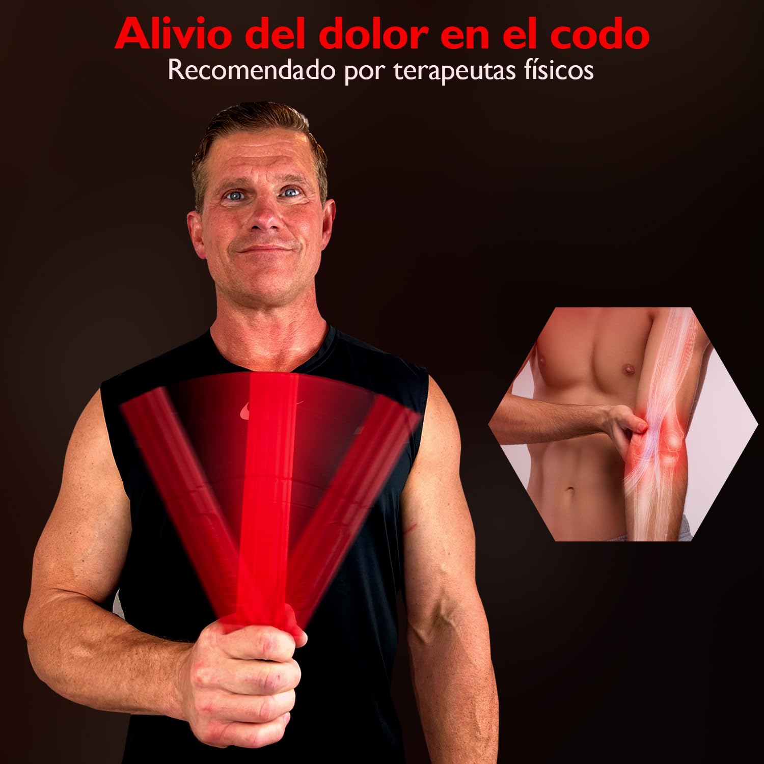 FitBeast Barra de terapia flexible, barra de terapia de codo de tenista, ideal para aliviar el dolor de tendinitis y mejorar la fuerza de agarre, barra de resistencia de fitness para codo de golfista