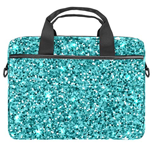 Sacoche ordinateur 13-14 pouces bleu pailleté avec bandoulière confort