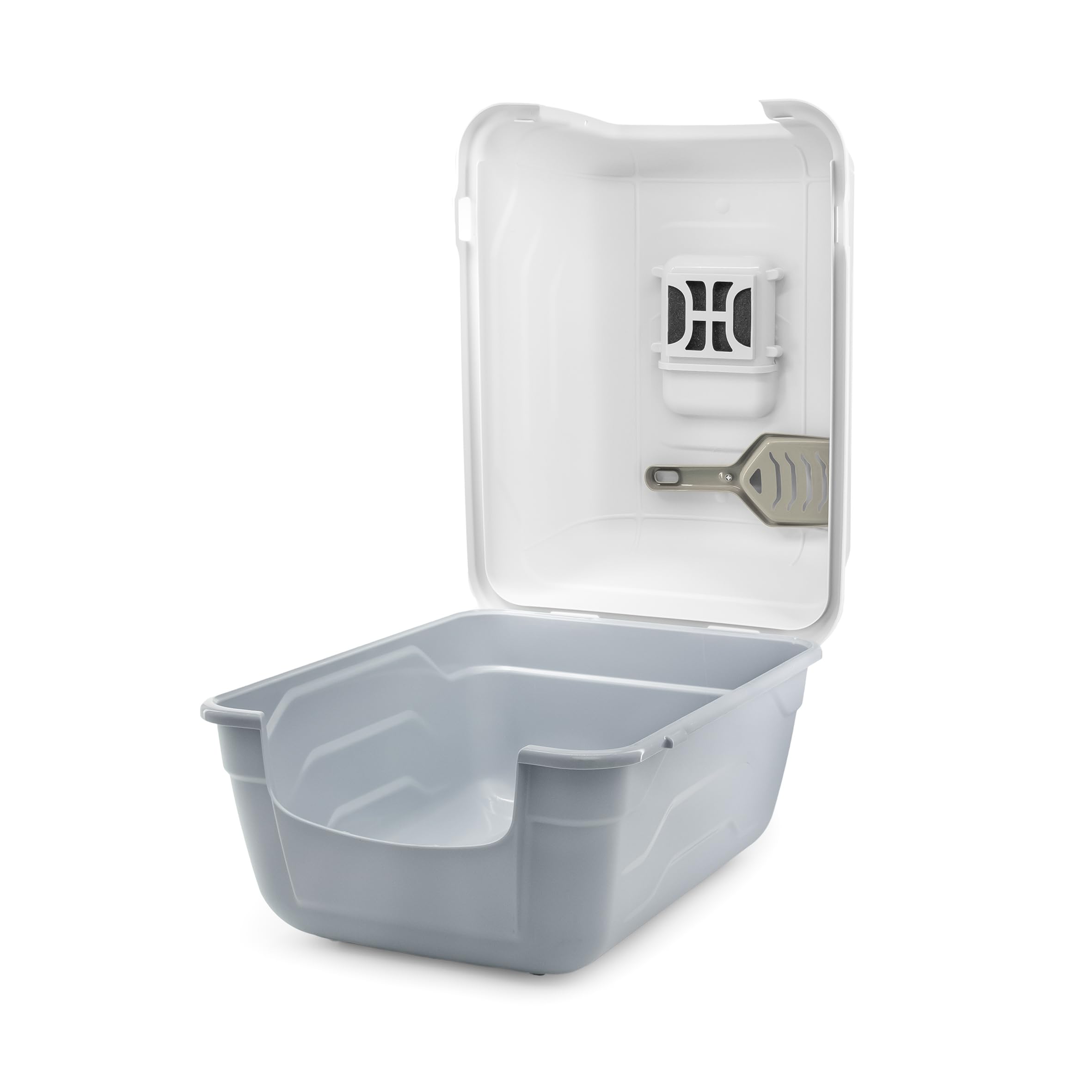 Record Lettiera per Gatti Chiusa "To Go" con Filtro e Paletta, Blu 52 x 40 x 40h cm. Toilette in Plastica Design Moderno, Facile da Pulire, Made in Italy