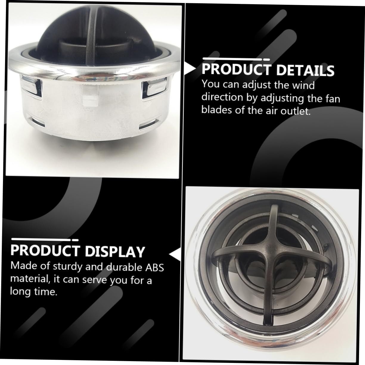 Motoforti 2 Uscite Aria Condizionate Universali Per Camper E Roulotte - Diametro Tubo 73 Mm - Colore Nero - 2