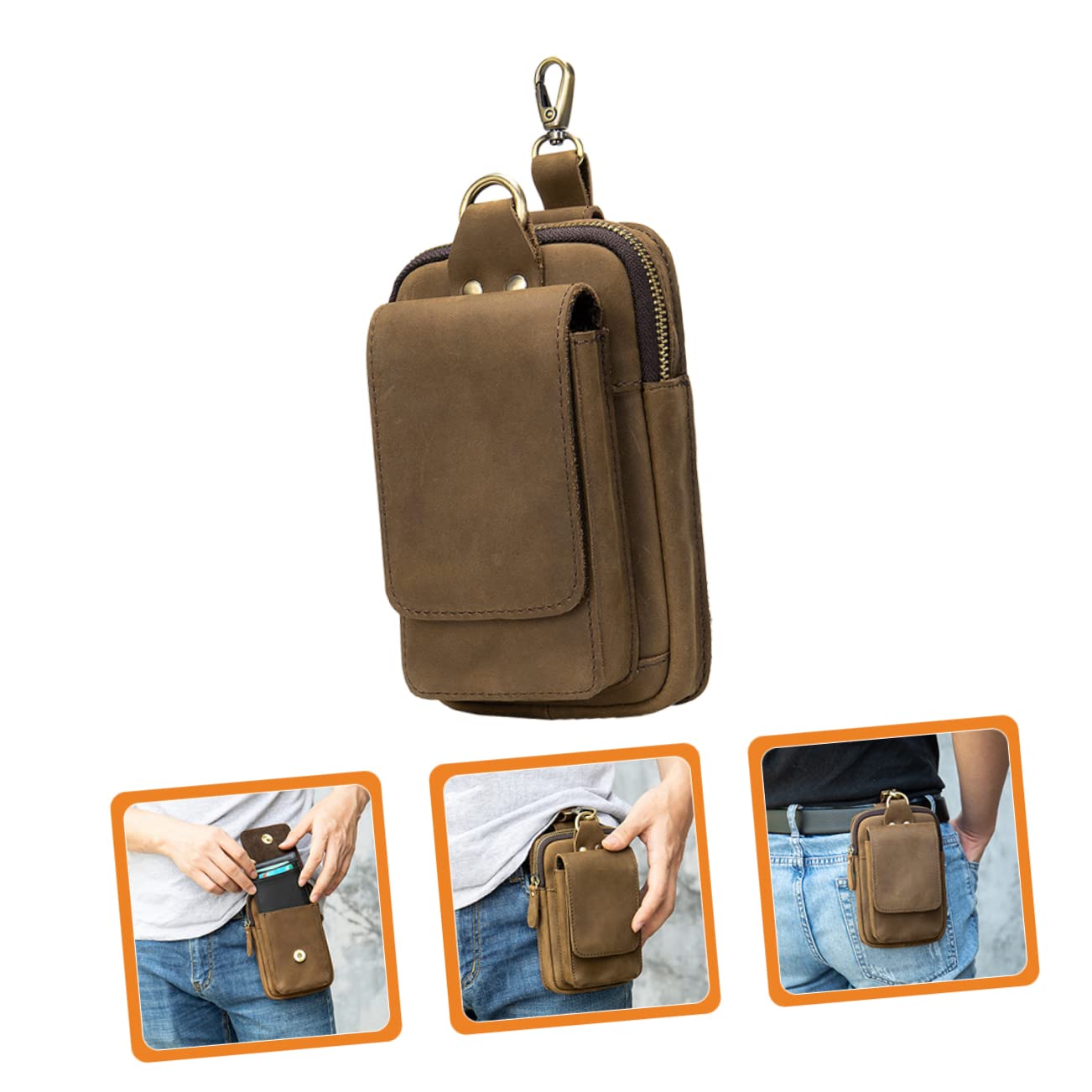 EXCEART Pochette Téléphone Portable Sacoche Ceinture Pochette Téléphone Unisexe Adaptée Randonnée Camping Voyage Construction
